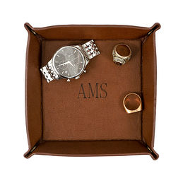 Monogrammed Leather Valet Tray mens