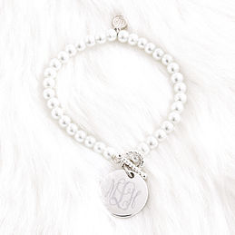 Monogrammed Pearl Bracelet