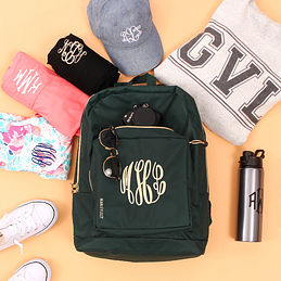 monogrammed laptop backpack