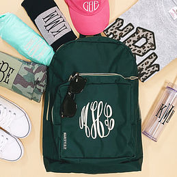 monogrammed laptop backpack