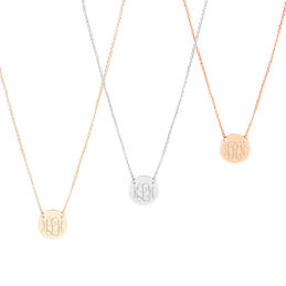 Monogrammed Delicate Disc Necklace