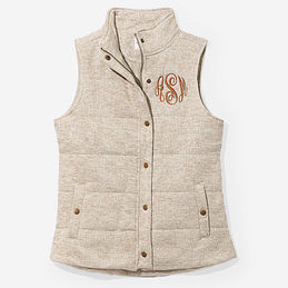 Monogrammed Heathered Quilted Vest - Marleylilly