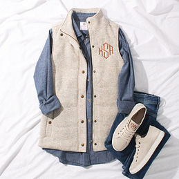 oatmeal heathered quilted vest ootd