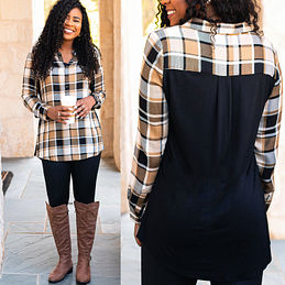 Monogrammed Collared Layering Tunic