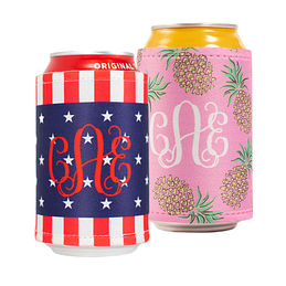 monogrammed drink insulator - americana and pineapple