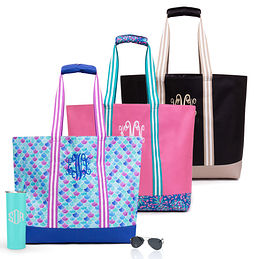 monogrammed mega beach bag