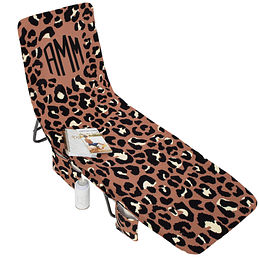 Monogrammed Chair Cover in Beach Leopard Cheetah