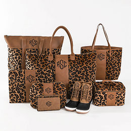 Leopard Circle Monogram, Personalized Tote Bag – Initial Outfitters