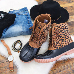 leopard duck boots wholesale