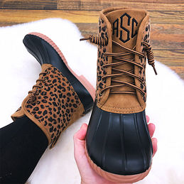 duck boots leopard