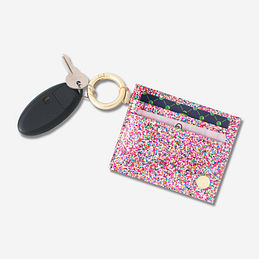 confetti card case with key ring
