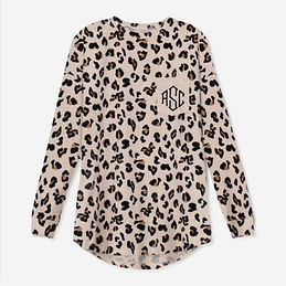 personalized long sleeve shirt in leopard