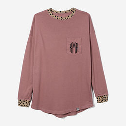 Monogrammed Long Sleeve Shirt in Mauve