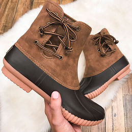 side tie duck boots