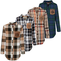 Women's University of Oklahoma Sooners Flannel Boyfriend Weekender Plaid Shirt