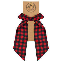 buffalo check red and black bow scrunchie