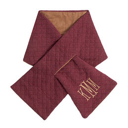 monogrammed burgundy reversible scarf
