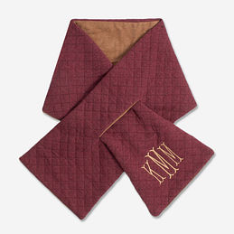 monogrammed burgundy reversible scarf