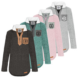 womens monogram sherpa pullover