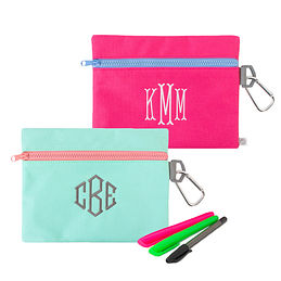 monogrammed pouches