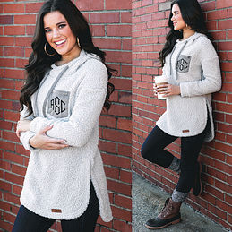 monogrammed sherpa hoodie