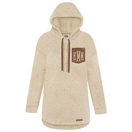monogram sherpa pullover wholesale
