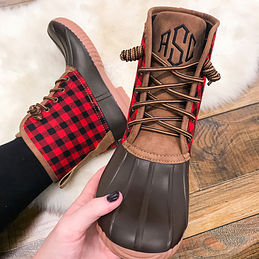 checkered duck boots