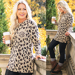 Monogrammed Leopard Sweatshirt 