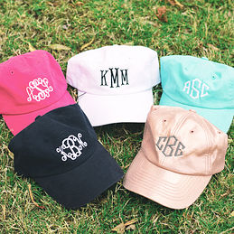 cute monogram hats