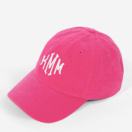 Monogrammed Baseball Hat in Hot Pink