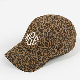 monogrammed leopard baseball hat