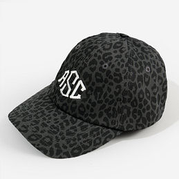 monogrammed baseball hat in onyx leopard