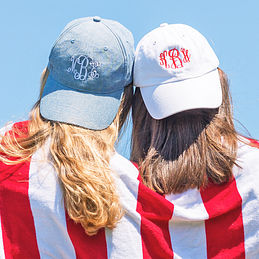 cute monogram hats