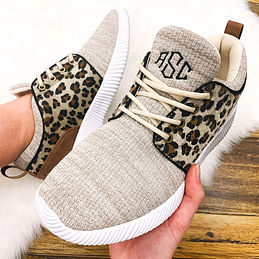 monogrammed leopard sneakers