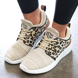 monogrammed leopard sneakers