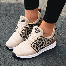 Monogrammed Leopard Sneakers - Marleylilly