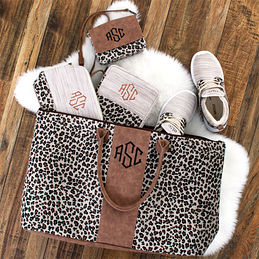 monogrammed leopard sneakers