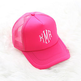 Monogram Baseball Hat - hot pink