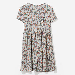 grey and white t shirt dress Women's organic cotton t-shirt dress – ILL KNOB main image 1