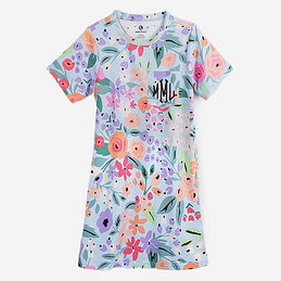 monogrammed t-shirt dress in french floral