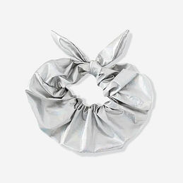 silver metallic scrunchie
