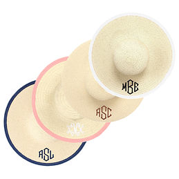 monogrammed sun hat with bow