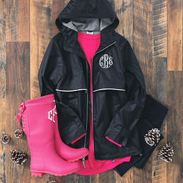 Monogrammed Rain Jacket New England Style Lots Of Colors