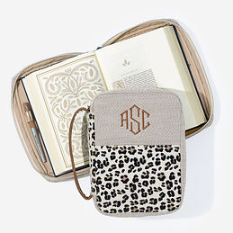 Monogrammed Leopard Bible Carrier