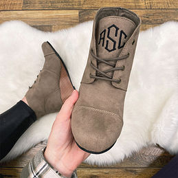 monogrammed bootie slippers