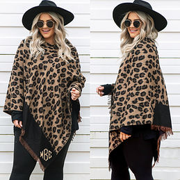 Monogrammed Leopard Sweater Wrap — Marleylilly