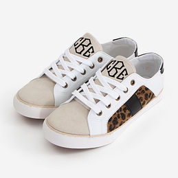 monogrammed leopard canvas sneakers