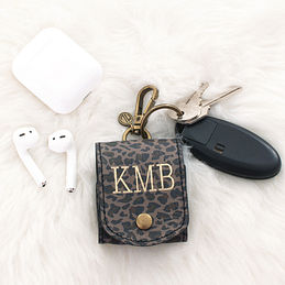 Brown-Gold Monogrammed Small Letters AirPod Cases – TrayToonz