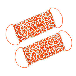 leopard face mask in orange