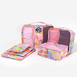 Monogrammed Packing Bag Set in Melon Patch